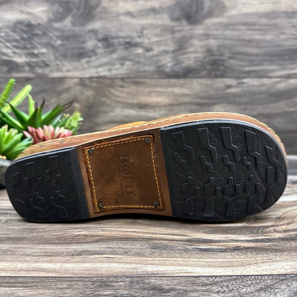 ❌SOLD❌NIB Born Yucatan 8M Brown Distressed Suede Huarache Woven Clogs Mules - Picture 8 of 11